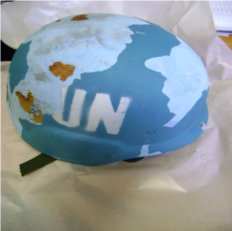 Capacete militar da força de paz da onu haiti